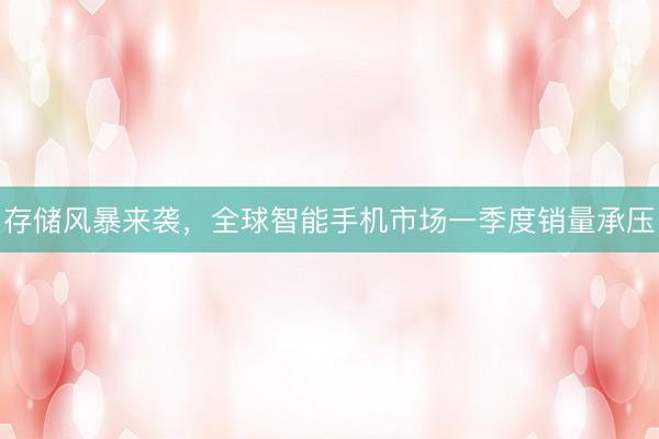 存储风暴来袭，全球智能手机市场一季度销量承压