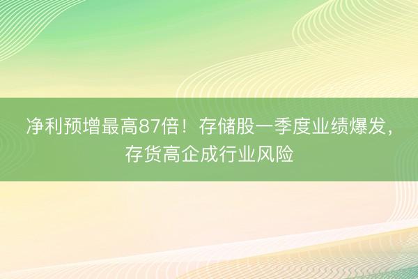 净利预增最高87倍！存储股一季度业绩爆发，存货高企成行业风险