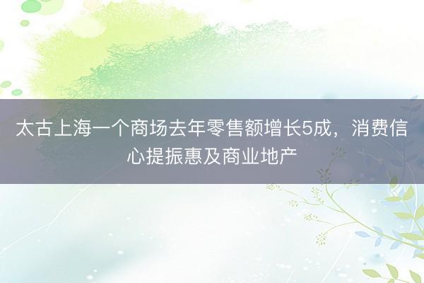 太古上海一个商场去年零售额增长5成，消费信心提振惠及商业地产
