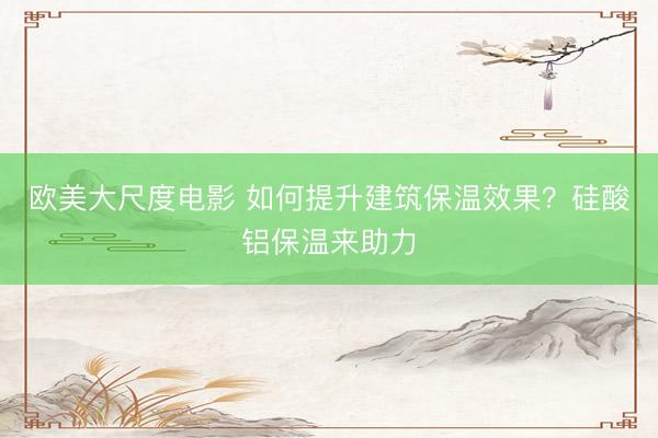 欧美大尺度电影 如何提升建筑保温效果？硅酸铝保温来助力