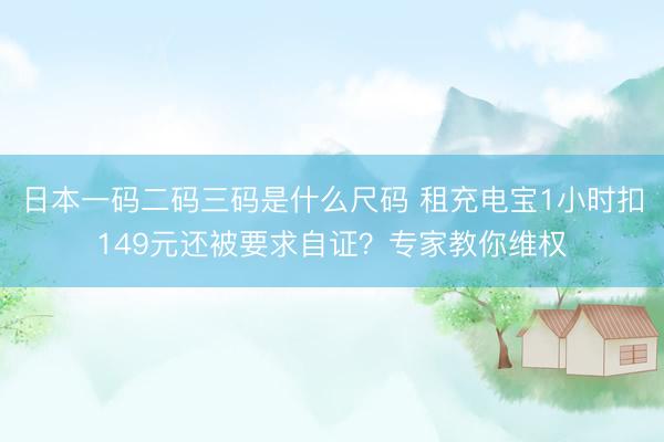 日本一码二码三码是什么尺码 租充电宝1小时扣149元还被要求自证？专家教你维权