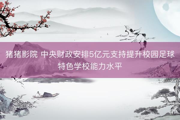 猪猪影院 中央财政安排5亿元支持提升校园足球特色学校能力水平