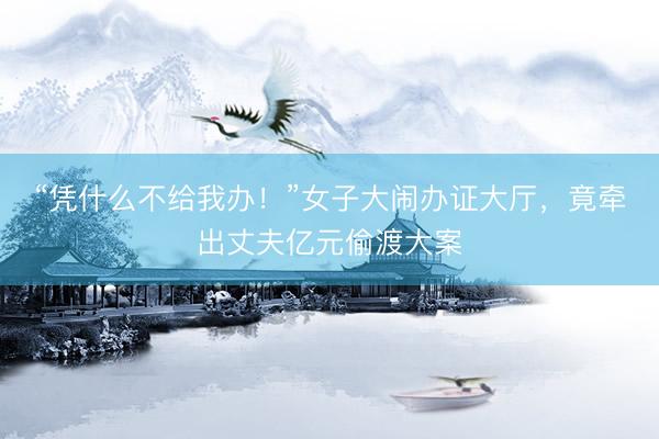 “凭什么不给我办!”女子大闹办证大厅,竟牵出丈夫亿元偷渡大案