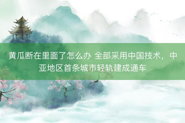 黄瓜断在里面了怎么办 全部采用中国技术，中亚地区首条城市轻轨建成通车