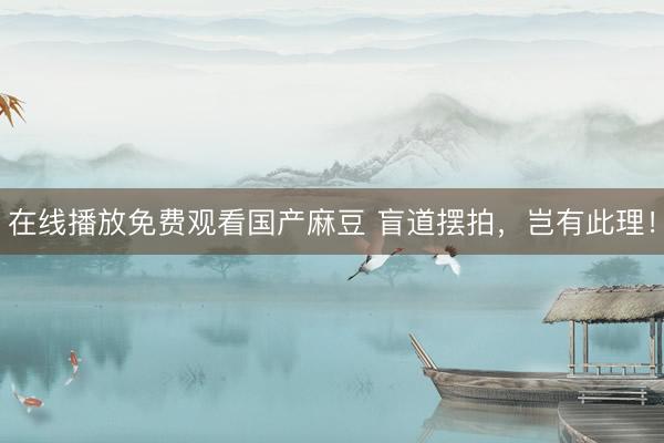 在线播放免费观看国产麻豆 盲道摆拍，岂有此理！