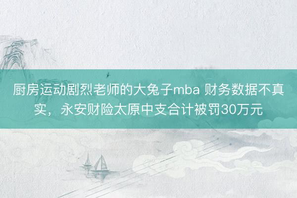 厨房运动剧烈老师的大兔子mba 财务数据不真实，永安财险太原中支合计被罚30万元