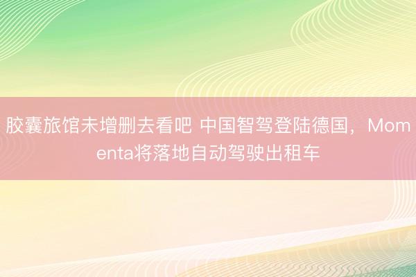 胶囊旅馆未增删去看吧 中国智驾登陆德国，Momenta将落地自动驾驶出租车