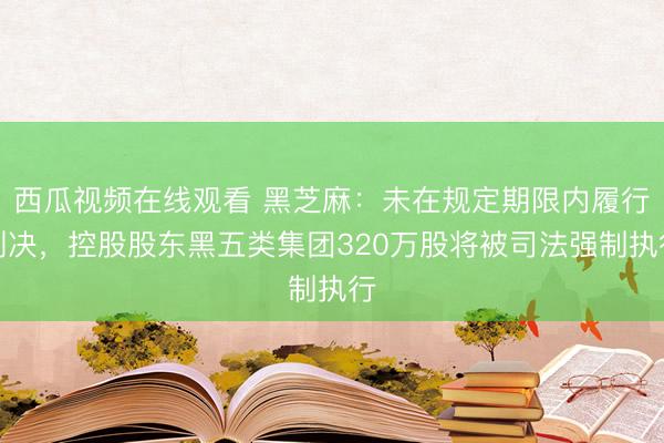 西瓜视频在线观看 黑芝麻：未在规定期限内履行判决，控股股东黑五类集团320万股将被司法强制执行