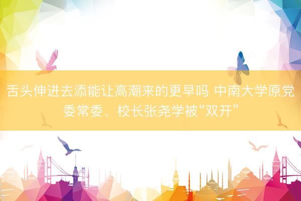 舌头伸进去添能让高潮来的更早吗 中南大学原党委常委、校长张尧学被“双开”