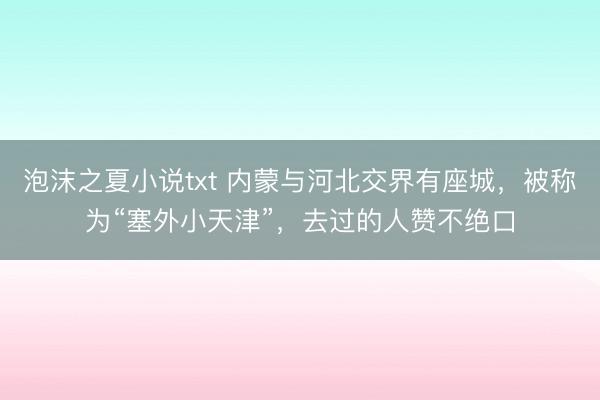 泡沫之夏小说txt 内蒙与河北交界有座城，被称为“塞外小天津”，去过的人赞不绝口