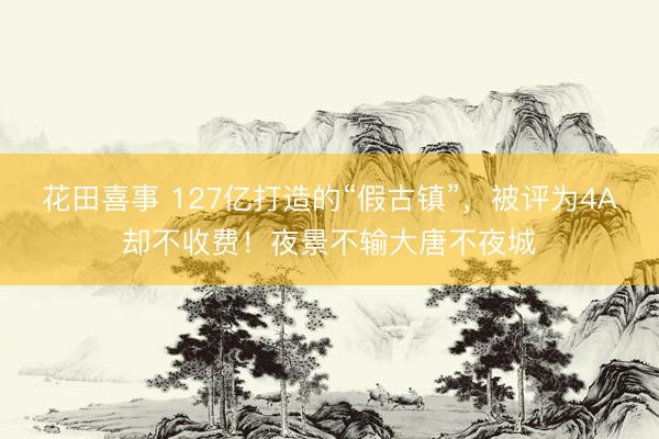 花田喜事 127亿打造的“假古镇”,被评为4A却不收费!夜景不输大唐不夜城