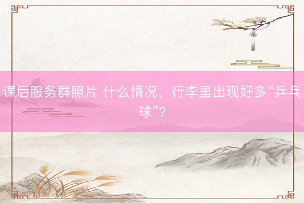 课后服务群照片 什么情况，行李里出现好多“乒乓球”？