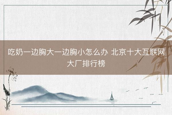 吃奶一边胸大一边胸小怎么办 北京十大互联网大厂排行榜