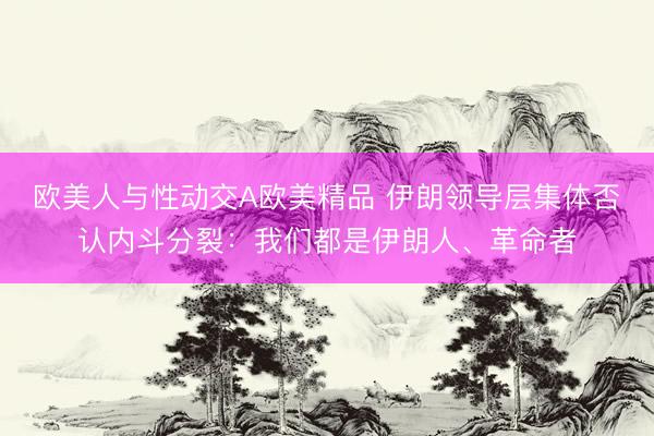 欧美人与性动交Α欧美精品 伊朗领导层集体否认内斗分裂：我们都是伊朗人、革命者