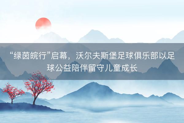 “绿茵皖行”启幕，沃尔夫斯堡足球俱乐部以足球公益陪伴留守儿童成长