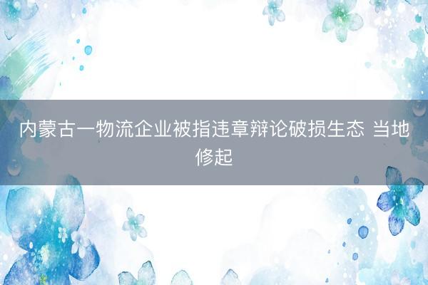 内蒙古一物流企业被指违章辩论破损生态 当地修起