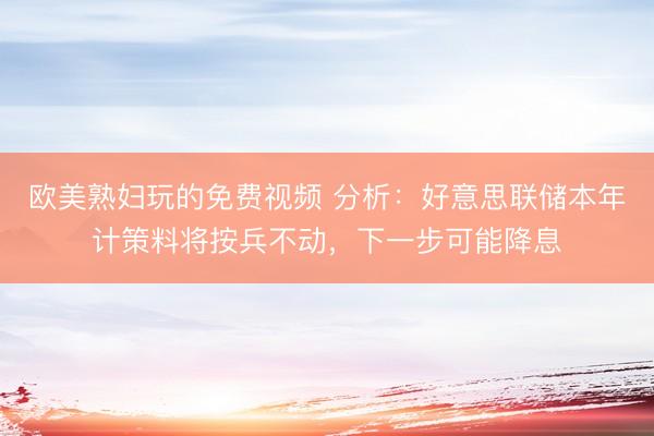 欧美熟妇玩的免费视频 分析：好意思联储本年计策料将按兵不动，下一步可能降息