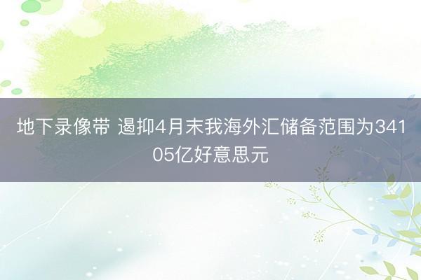 地下录像带 遏抑4月末我海外汇储备范围为34105亿好意思元