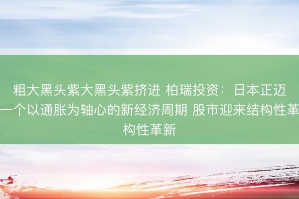 粗大黑头紫大黑头紫挤进 柏瑞投资：日本正迈入一个以通胀为轴心的新经济周期 股市迎来结构性革新