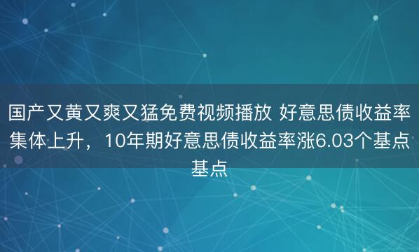 国产又黄又爽又猛免费视频播放 好意思债收益率集体上升，10年期好意思债收益率涨6.03个基点