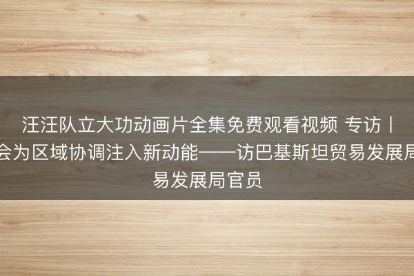 汪汪队立大功动画片全集免费观看视频 专访丨南博会为区域协调注入新动能——访巴基斯坦贸易发展局官员