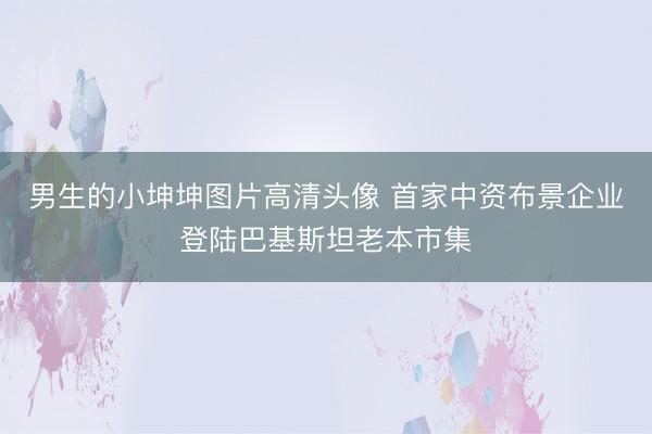 男生的小坤坤图片高清头像 首家中资布景企业登陆巴基斯坦老本市集