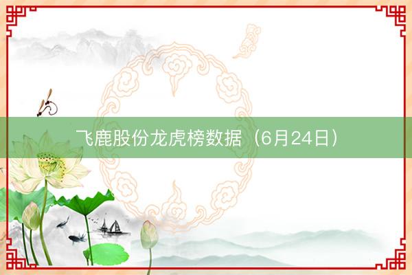 飞鹿股份龙虎榜数据（6月24日）