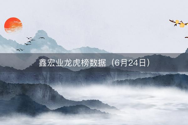 鑫宏业龙虎榜数据（6月24日）